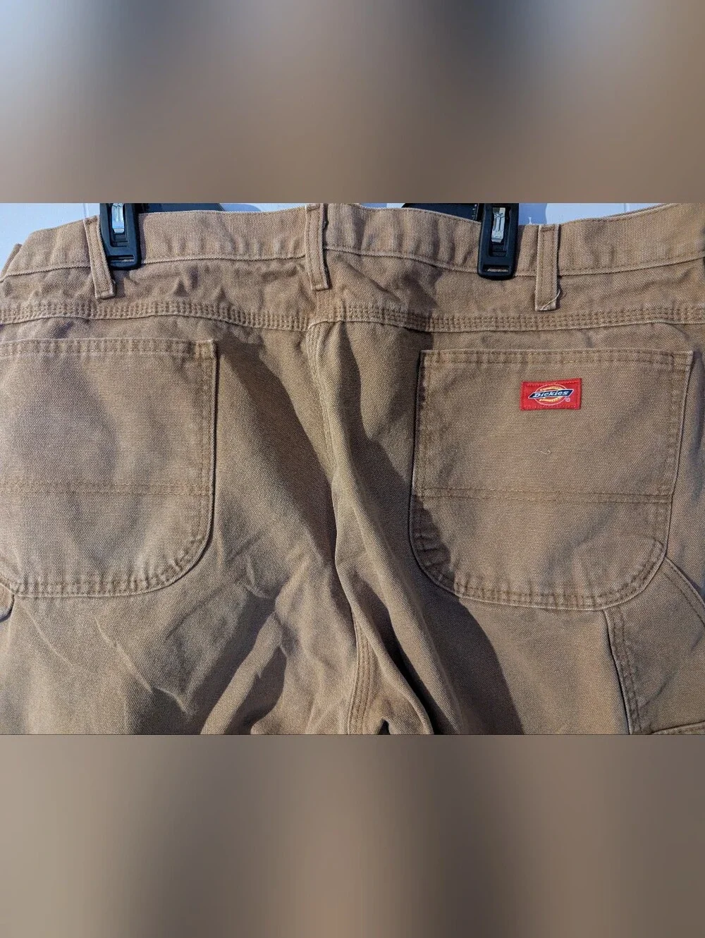 Vintage Mens Dickies Carpenter Pants Tan Heavy Duty Canvas Work Size 42x32